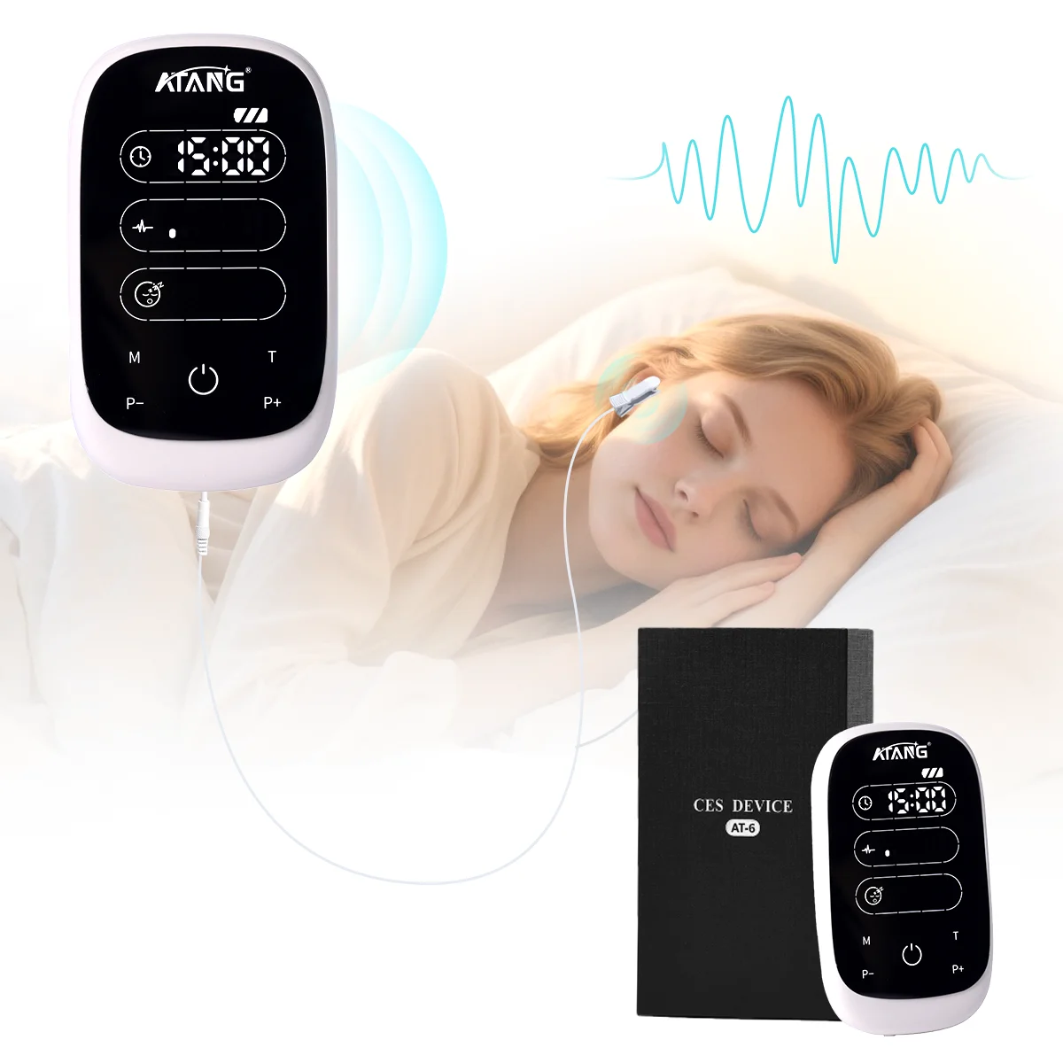 Advanced Microcurrent CES Stimulator, All-Day Mood & Pain Management Personal Cranial Electrotherapy Care, Rest Deep Sleep