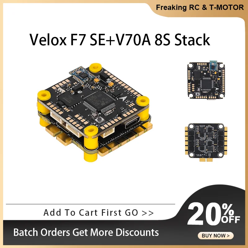 T-MOTOR Velox F7 SE V70A 4IN1 AM32 ESC 8S Stack ICM-42688P F722 Kontroler Lotu 70A ESC 30.5X30.5MM