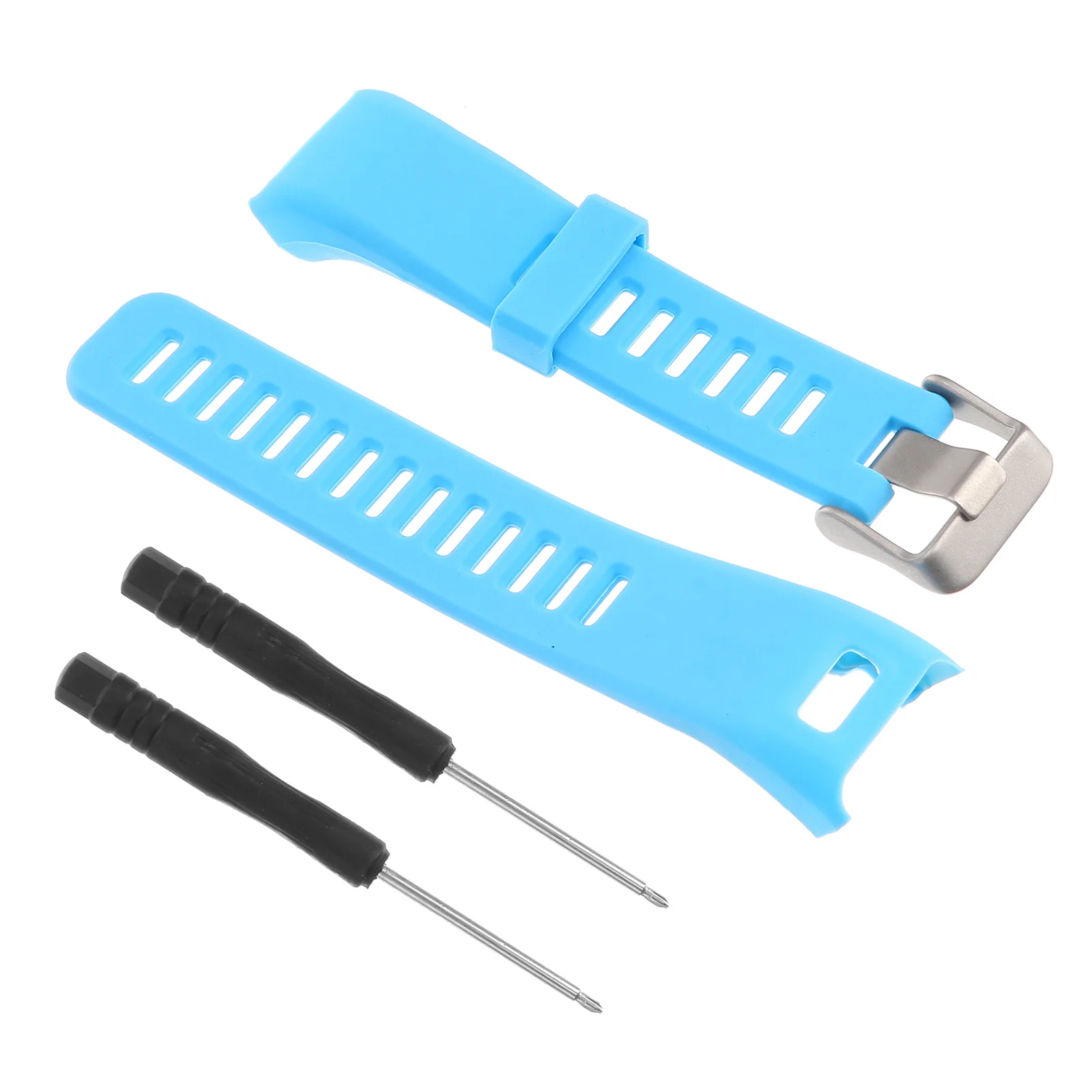 

Silicone Watchband Sky Blue Flexible Comfortable Replacement Band Quick Release Compatible Hr Casual Sports