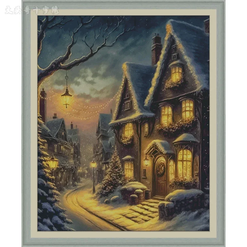 [ZZ6211-Fairy tale under the light] Stamped Cross Stitch Kit 11/14/16CT Printed Canvas Cotton Thread Embroidery Craft Wall Decor