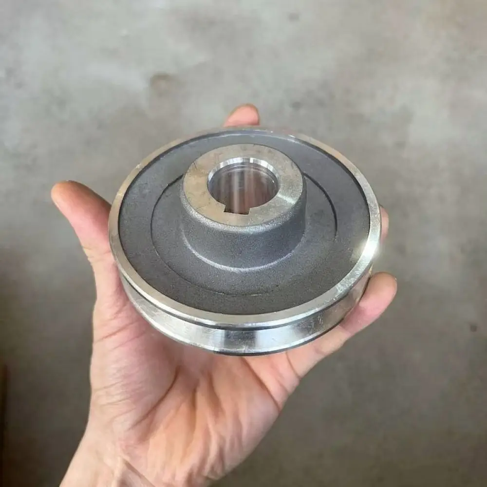 2065 Air Compressor Spare Part Aluminum Flywheel Double Cylinder Pump Head Drive Pulley Maintenance Repair Component Tooling