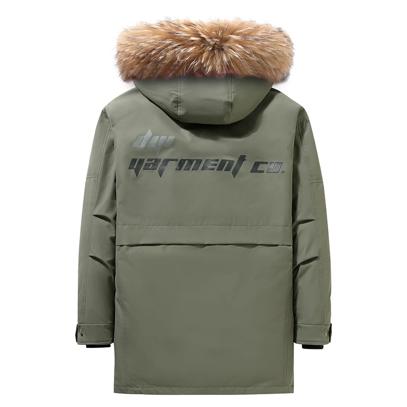 Otoño Invierno hombres abajo chaqueta Cotas hombres cálido 90% pato blanco abajo chaqueta con capucha Parkas múltiples bolsillos abrigo masculino