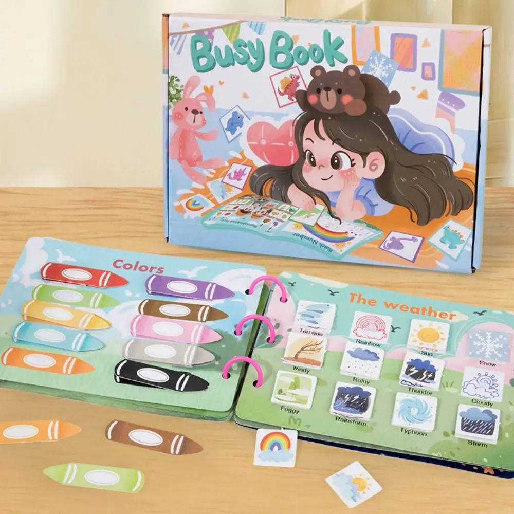 Collage répété Montessori silencieux livre occupé éducation Cognition Classification des couleurs bricolage pâte matériel Kit papier bricolage