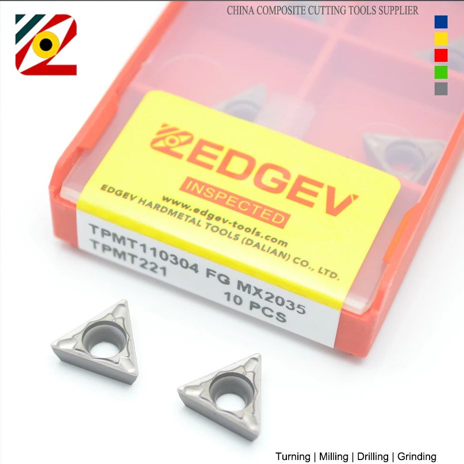 EDGEV Cermet Inserts TPMT110304 FG TPMT Carbide Cutter Boring CNC Lathe Internal Turning Tools Machining Steel CT3000