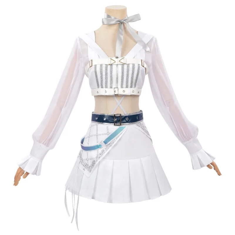 Luno Costume Game Wuthering Waves Cosplay Birthday Party Solar5 Cos White Top Skirt JK Full Set Role Play Outfit for Women