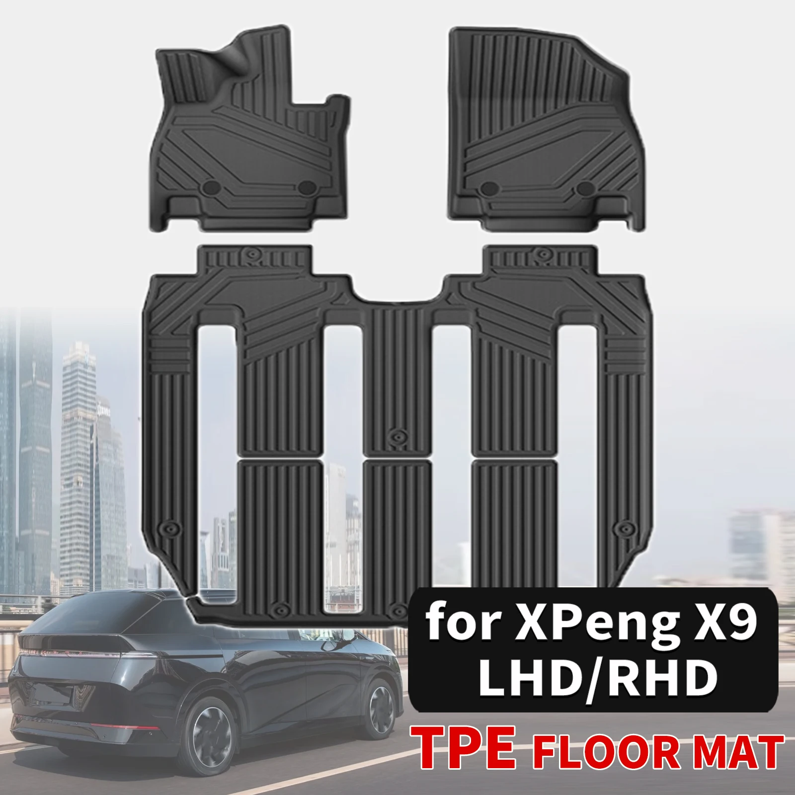 

for XPeng X9 RHD LHD 3D Maxpider Style TPE Floor Mats & Trunk Pad Full Coverage Heavy Duty All Weather Accessories