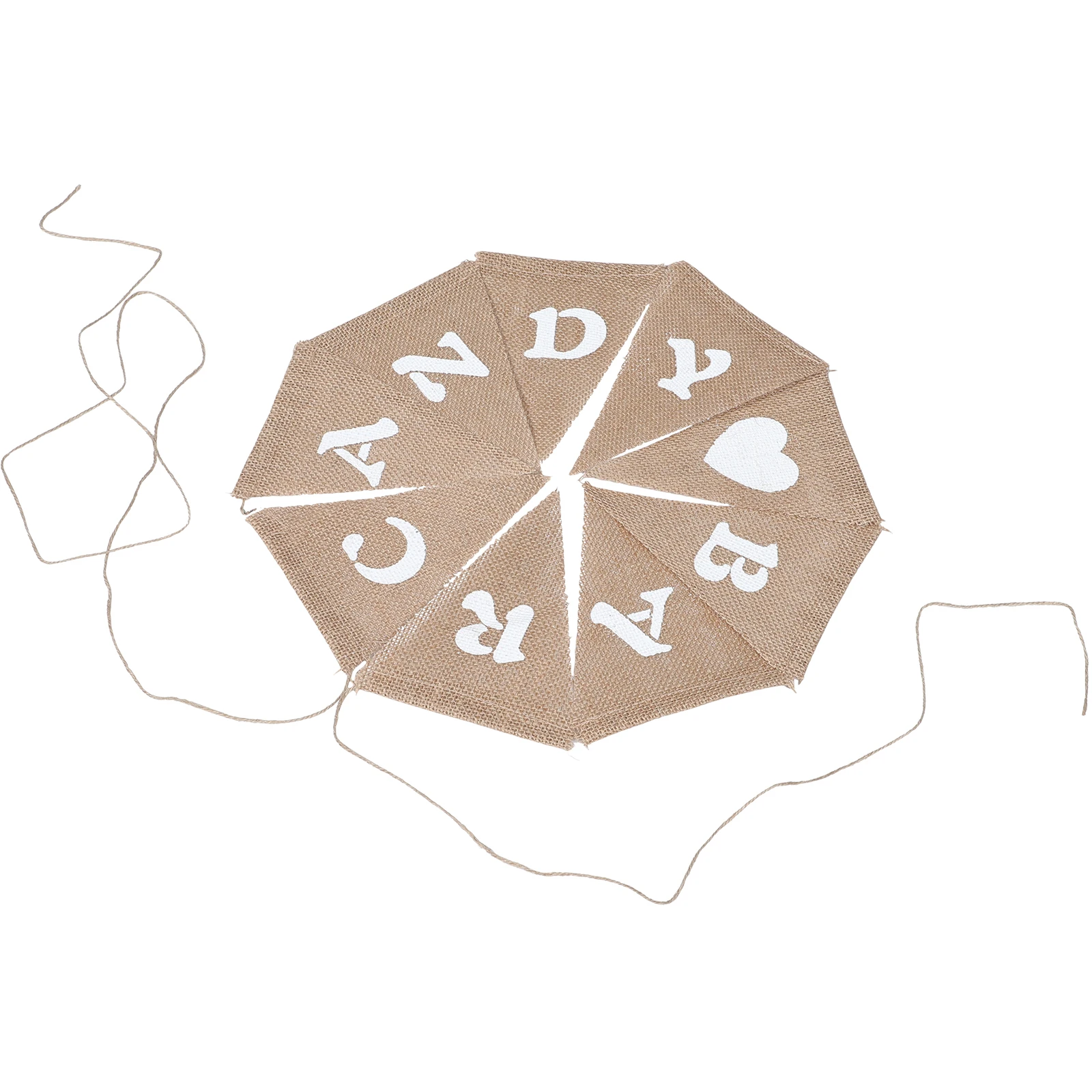 

Heart Hessian Banner Vintage Triangle Pennant Garland Perfect for Wedding Party Shower Rustic Cotton Fabric