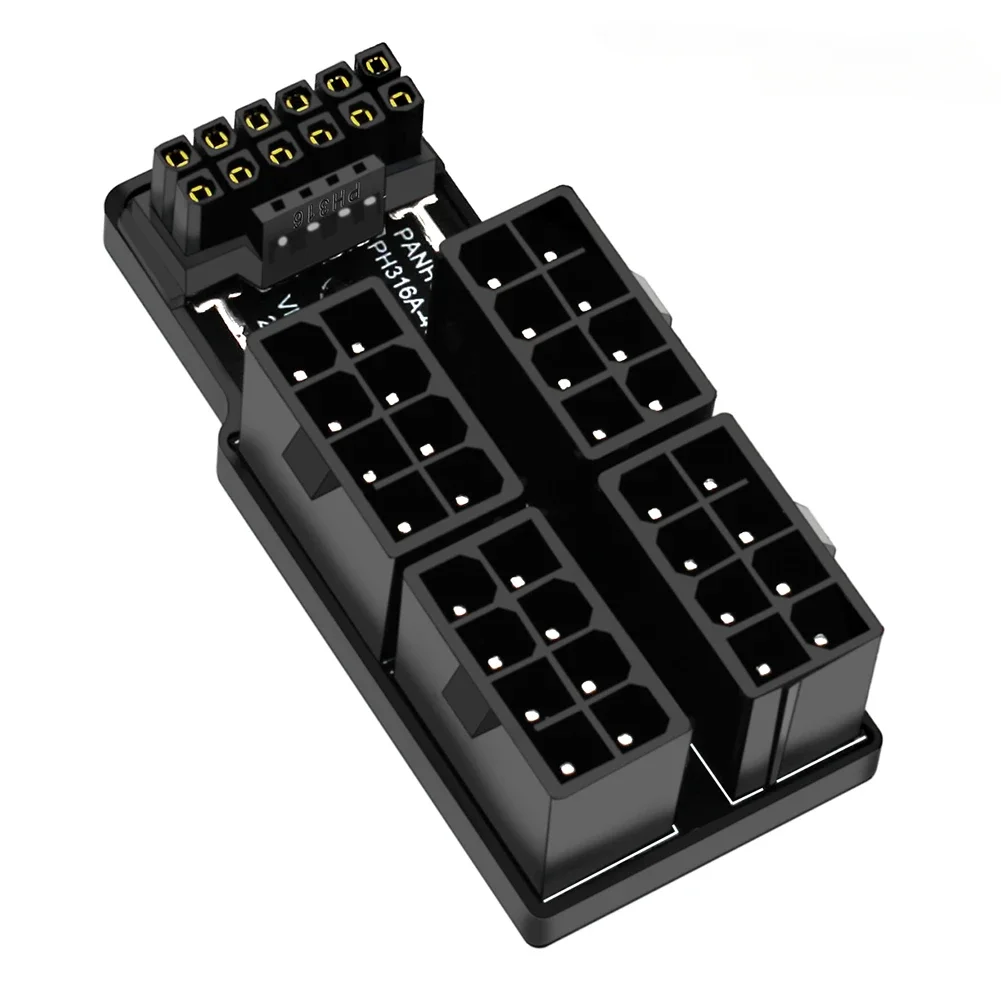 ATX3.0 4X8 Pin Female to Male 12VHPWR 12+4P 180° Angled Connector Power Adapter for RTX4090 / RTX4080 16GB/12GB Graphics Card