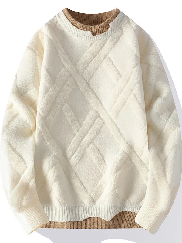 

Вязаный свитер Thiened для подростков, мужской корейский Sle Lazy Faion, базовый слой irt, мягкая внутренняя одежда, повседневная длинная круглая одежда...