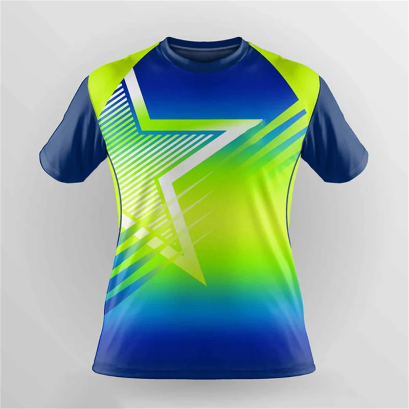 2024 Badminton Sports Men's T-shirt Fitness Running Sportswear Women's Table Tennis Shirt Plus Size Round Neck Quick Drying Tops