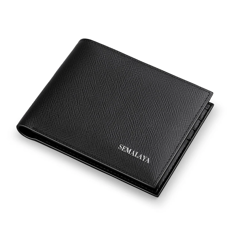 Men's Short Genuine Cowhide Wallet – Slim Soft Leather Bifold with RFID Protection, Premium Look for Business and Casual Use335
