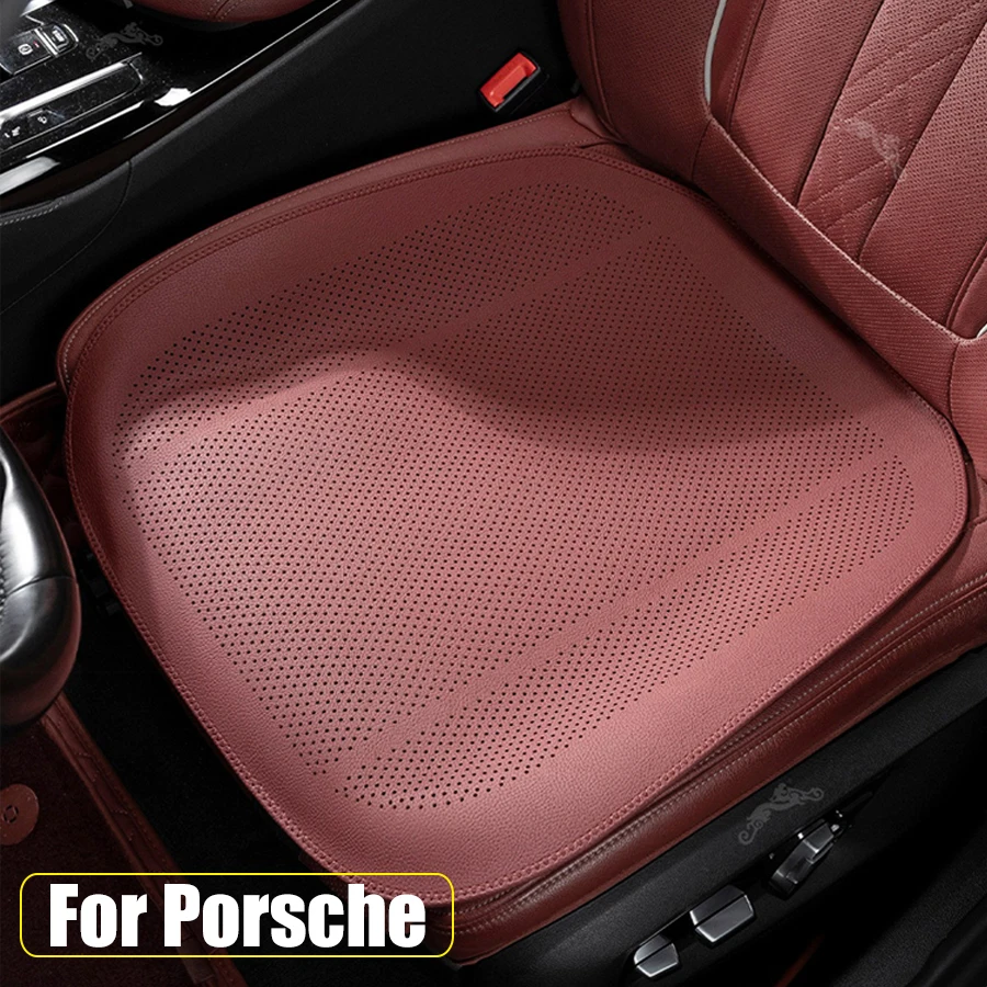 Breathable Car Seat Cushion For Porsche Cayenne Panamera Macan 911 718 Taycan Boxster Cayman 918  Pu Leather Protective Pad
