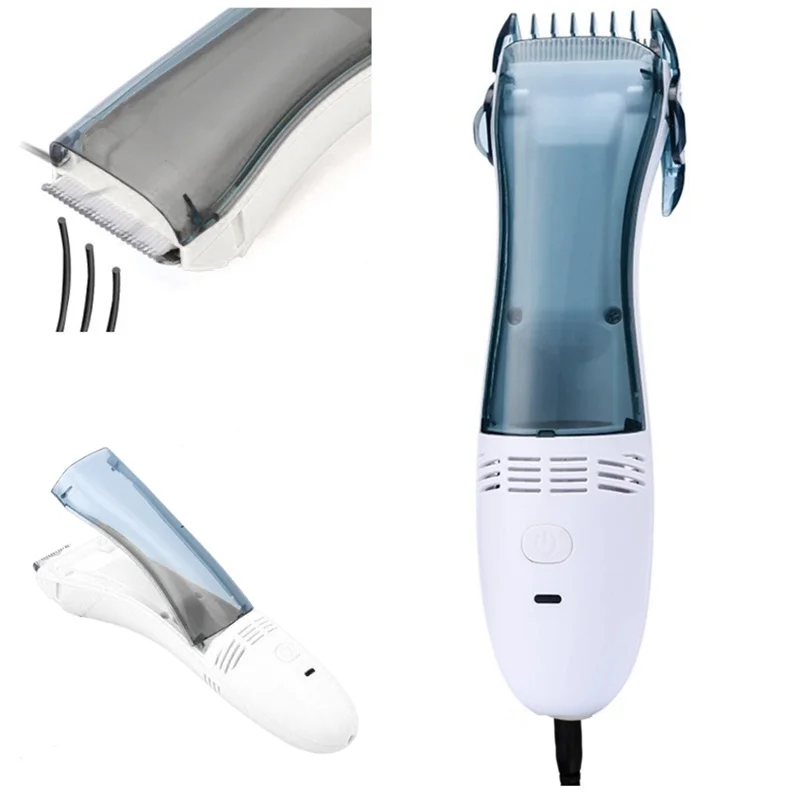Vacuum Beard Trimmer Corded Electric Facial Haircut for Men Auto Sucking Whisker Mustache Style Shaver Face Grooming Clipper 12V