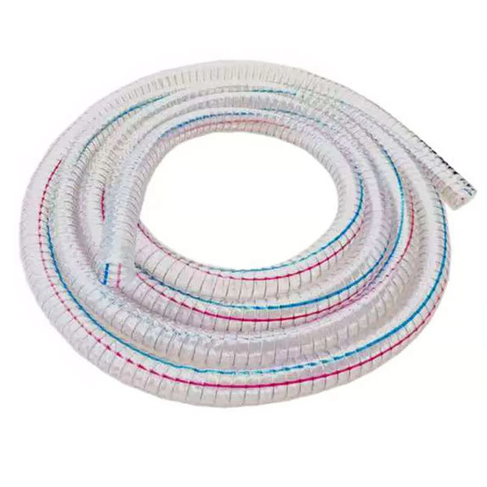 Flexible Clear PU Spiral Hose with Integrated Steel Wire for Vacuum Applications 2m 5m 10m Length 75 PSI Rated