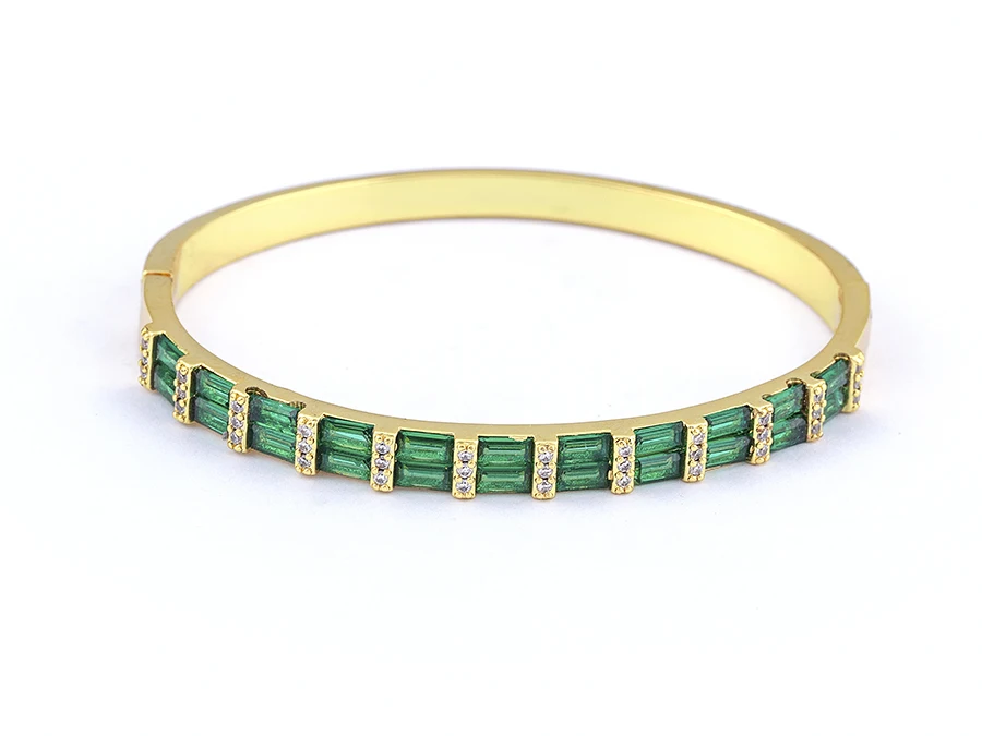 Nidin Neue Luxus Geometrische Zirkon Armband Armreifen Frauen Rosa Grün Blau Kristall Manschette Elegante Hochzeit Erklärung Schmuck – Detail 11