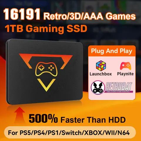 Playzone 1TB Gaming SSD With 16191 Games 3 System In 1 Game SSD Emulators For PS5/PS4/Switch/XBOX/WII/N64 For Windows PC/Laptop