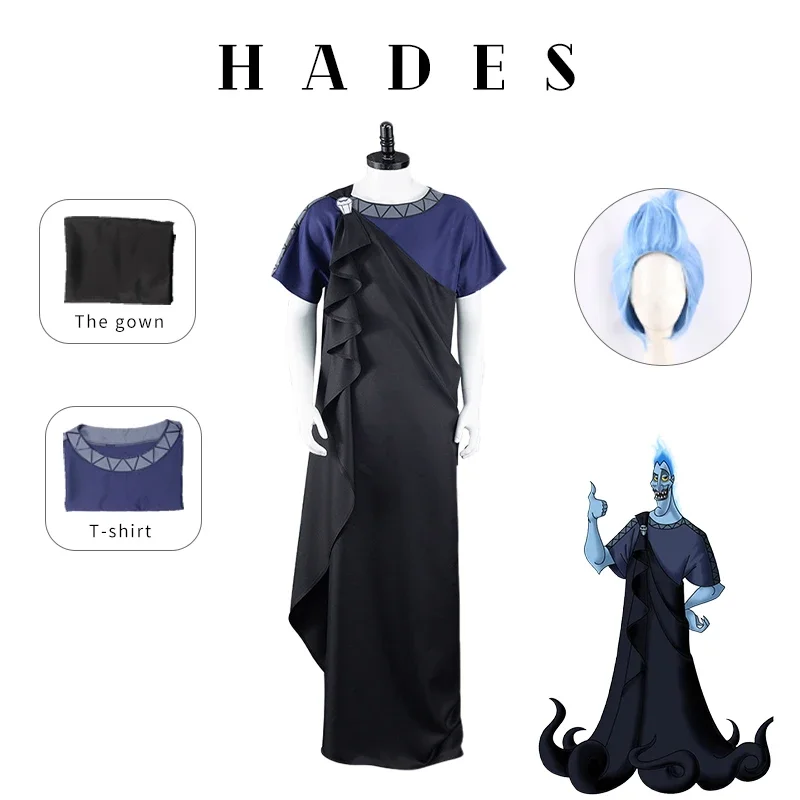 

Anime Hercules‎ Megara Hades Cosplay Costume Dress Cloak For Adult Men Women Outfits Halloween Carnival Party Disguise Suit