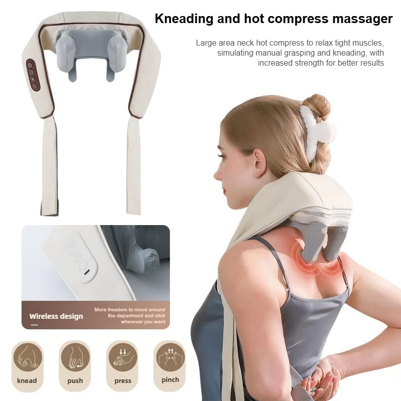 

Multi functional cervical massager, home use,trapezius muscle neck kneading massager,infrared hot compress,neck protection shawl