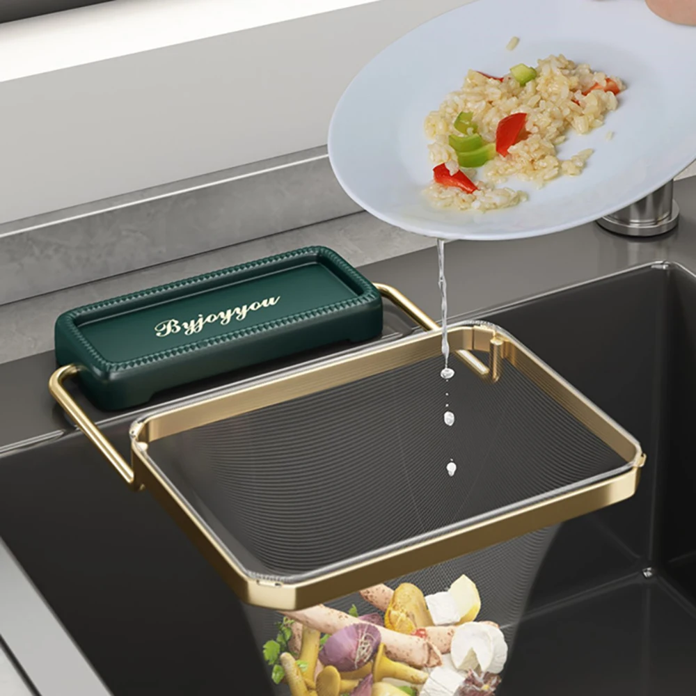 Sink Filter Rack For Kitchen Foldable Plastic Sink Strainer Vagetable Fruit Drainer Basket Suction Cup Rack For Storage Mesh Bag