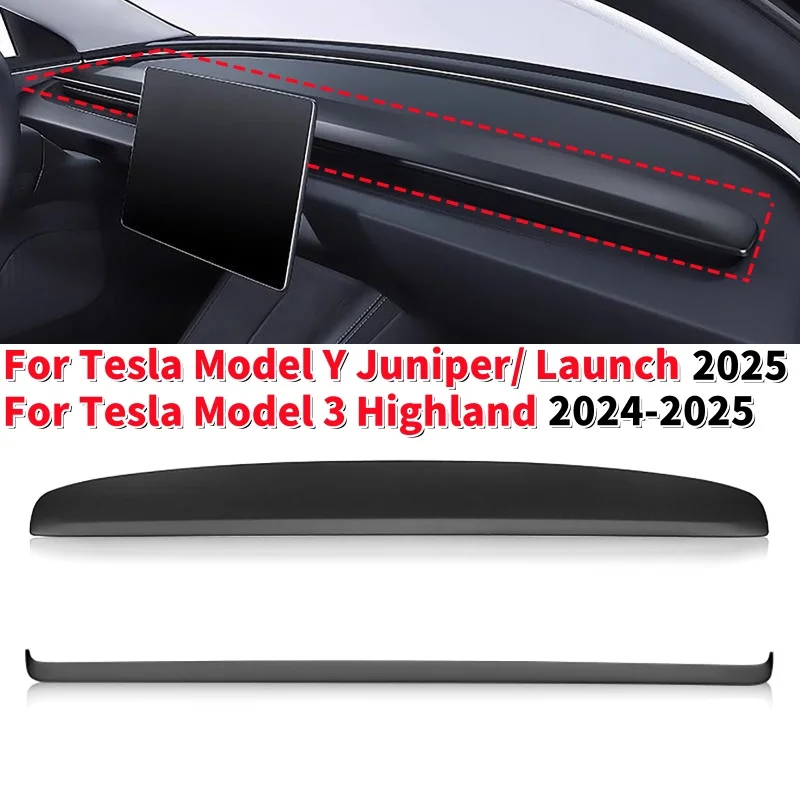 

Декоративная крышка приборной панели салона автомобиля, нескользящие аксессуары для Tesla Model Y Juniper/ Launch 2025/3 Highland 2024-2025