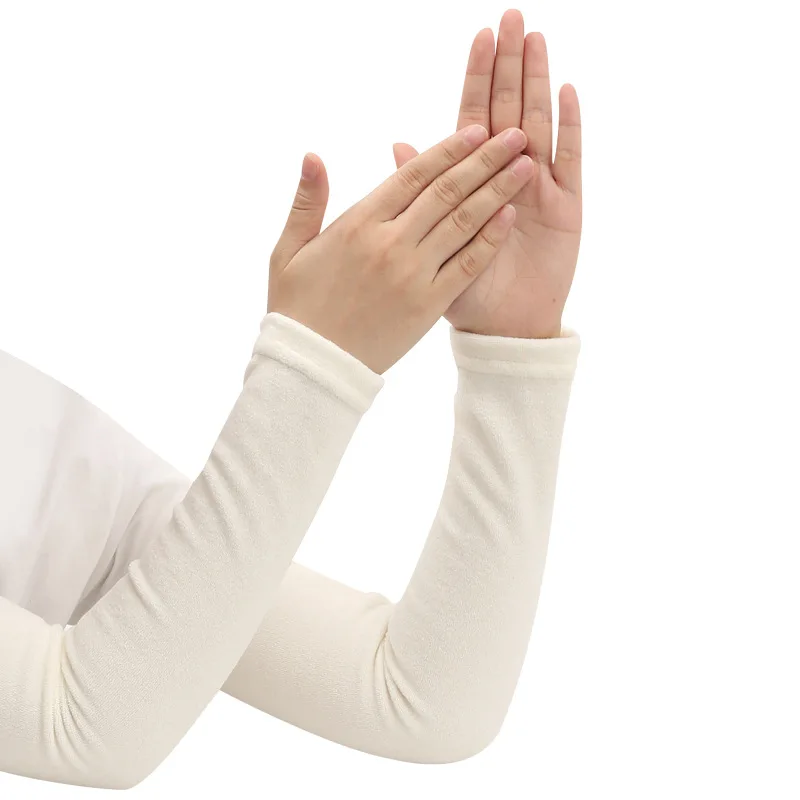 Autumn and Winter Warm Sleeve Arms Unisex Knitted Fingerless Mittens Glove Arm Warmer Unisex Crochet Half Finger Long Gloves