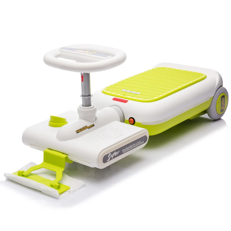 12V Cleaning Go Kart For Kids 55W Motor Front With Mop Cleaning Length Can Extended By 6cm Built In Music And Lighting Functions