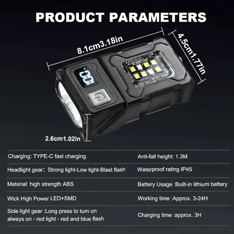 Mini LED Handheld Taschenlampen USB Aufladbare LED COB Arbeit Lichter Wasserdicht Schlüsselbund Notfall Laterne Für Outdoor Camping