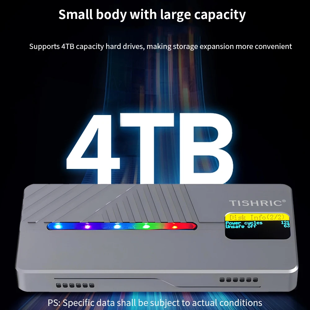 TISHRIC Hard Drive Enxlosure External hd Case Portable Racecourse M.2 Protocol HDD Case Supports Up to 4TB of Capacity SSD Case