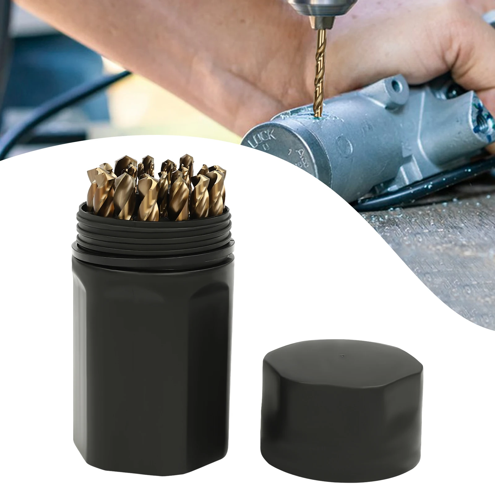 Drill Bit Set 29-Piece Metal Drill Bits Durable Round Shank Drill Sets for Door and Window Installation