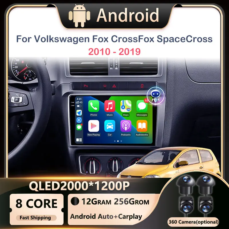 4G 9“Android OS Multimedia Video Player Radio Navigation stereo GPS For Volkswagen Fox CrossFox SpaceCross 2010-2019 Car