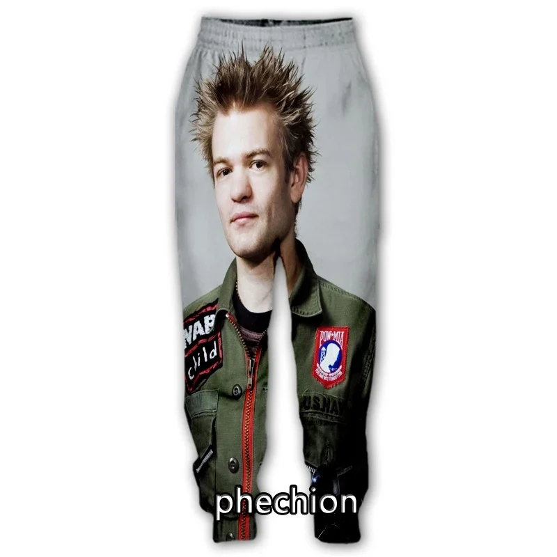 Phechion Nieuwe Mannen/Vrouwen Som 41 Band 3d Print Casual Broek Mode Streetwear Heren Losse Sportieve Lange Broek F345