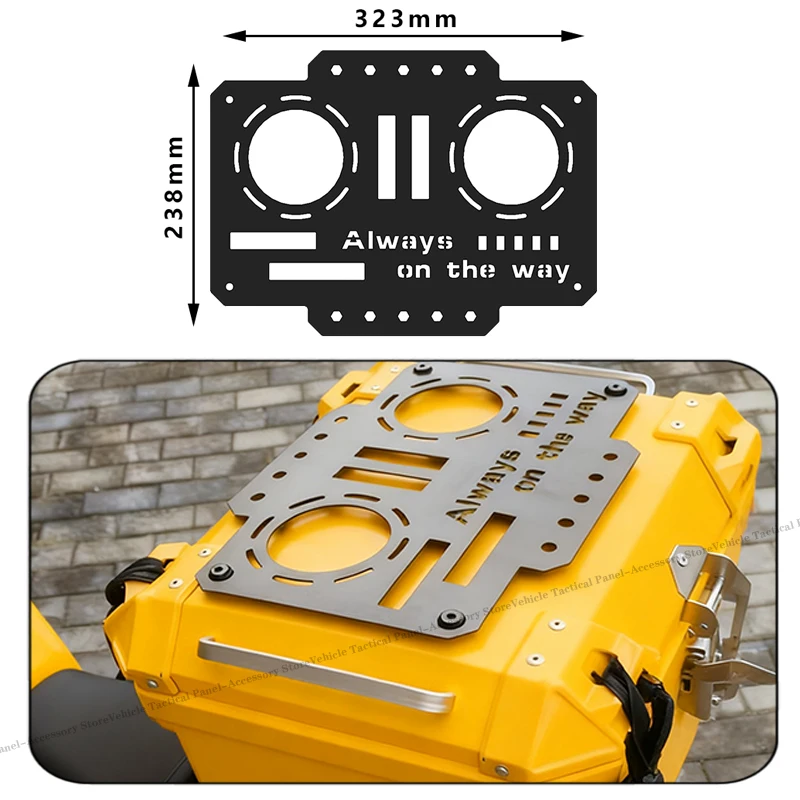 

Motorcycle Top Case Quick-Mounting Molle Panel aluminum alloy Tactical Storage Box Universal Side Box Modular Organizer