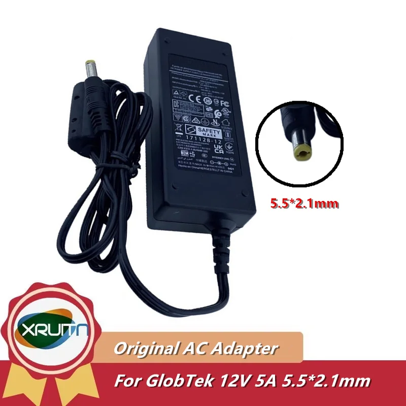 

Оригинальный блок питания для GlobTek GT-46600-6012-T3 ITE, 12 В, 5 А, 60 Вт, зарядное устройство переменного тока, 5,5*2,1 мм, оригинал