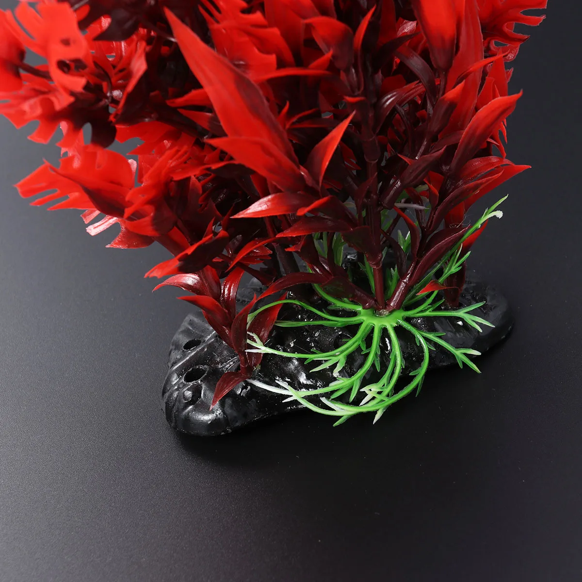 

40Cm Red Leaf Artificial Aquarium Plants Lifelike Fish Tank Decorations No Toxic Steady Salt Water Plastic Ornament