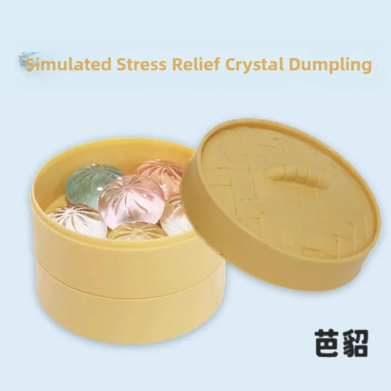 Squeezable Crystal Realistic Food Toy for Stress Relief Children's Plaything Transparent Little Steamed Buns Creative Prank Toy