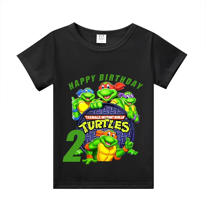 Teenage Mutants Ninjas Turtles T-Shirt Kid Birthday Cotton Cute Girl Summer Cosplay Clothes Baby Boy Comfortable Tee Letter Tops view 3
