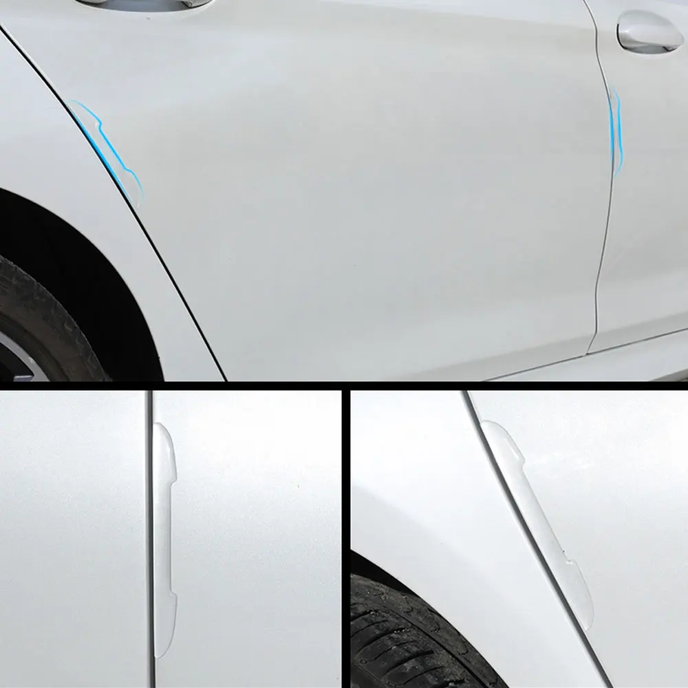 4Pcs Car Door Clear Anti-collision Protector Bar Stickers Side Edge Protection Guards Rear View Mirror Cover Protection Strip