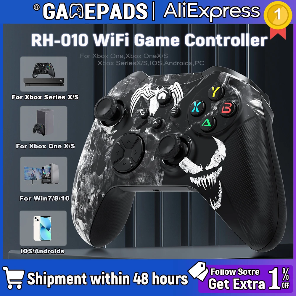 Wifi Wireless Controller For Xbox One Series X/S Pc 6-Axis Gyro Sensor Dual Vibration Hall Effect Joystick Gaming XGamepad
