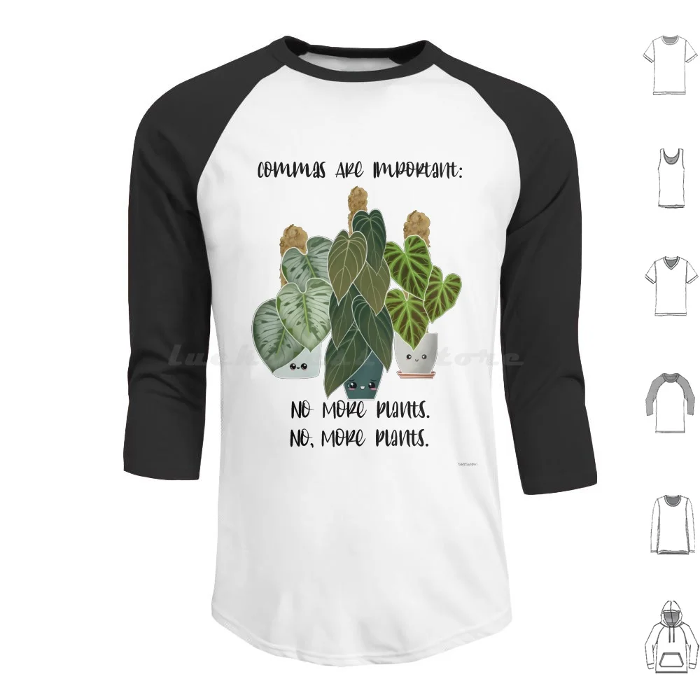 Las Comas Son Importantes Sudaderas con Capucha de Manga Larga con Diseño de Plantas Philo Philodendron, para Amantes de las Plantas, Mamás de Plantas, Suculentas, Hoya y Plantas de Interior