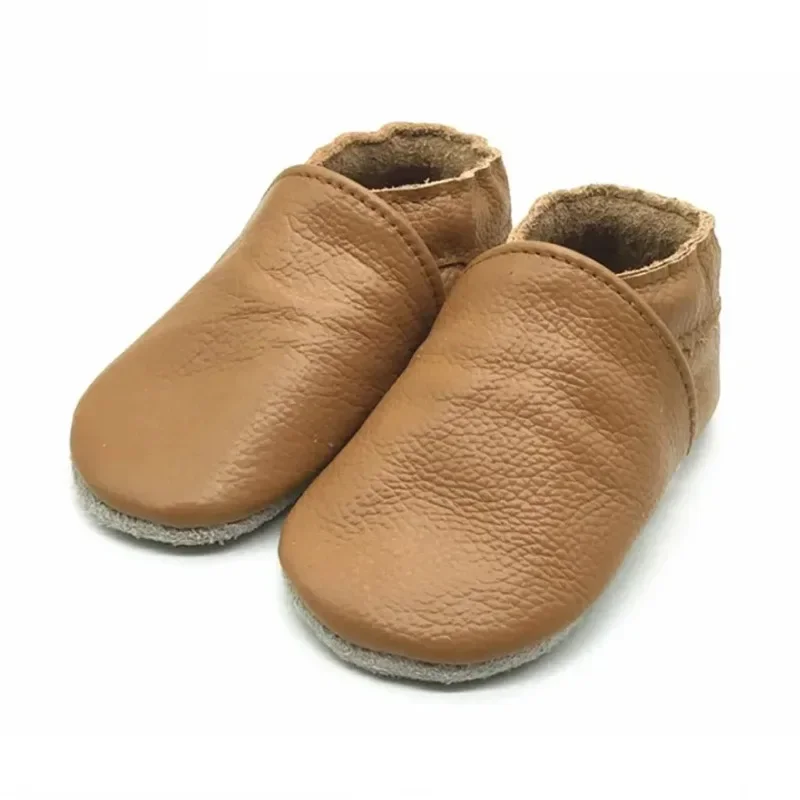 Chaussures mocassins en cuir véritable pour bébé, souliers pour enfant, nouveau-né, garçon, semelle souple, premiers pas, CPull, été, 2024