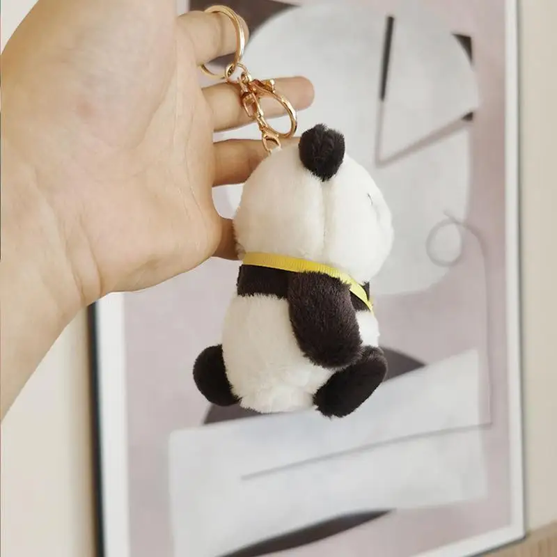 Panda Plush Keychain para crianças Chaveiro de pelúcia Pingente de saco Chaveiro de carro Saco de telefone celular