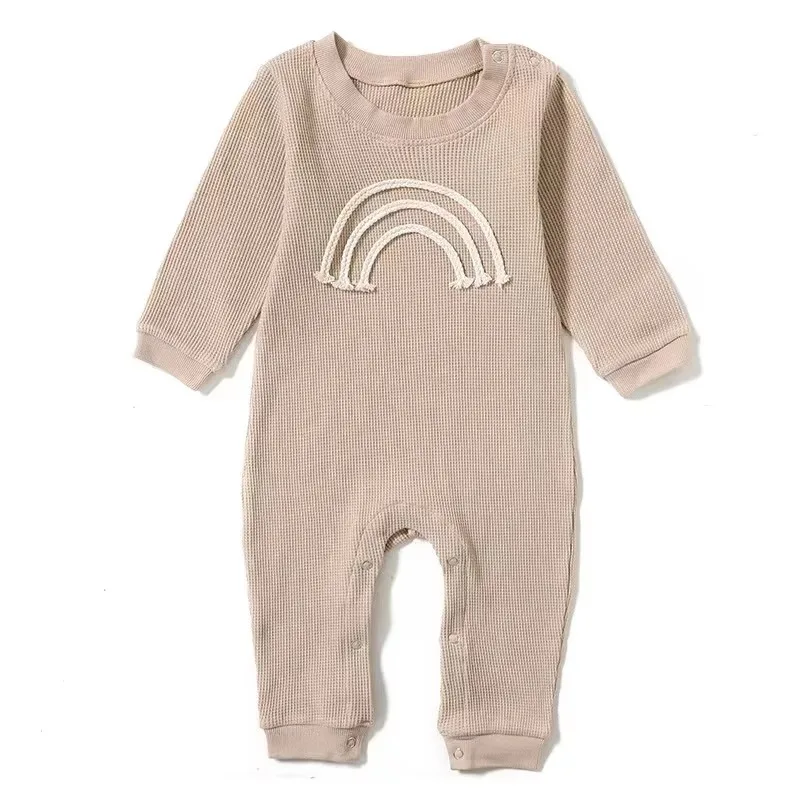 New Autumn Hot Sale Baby Girls Boys Romper Rainbow Long Sleeves Cotton Kids Pullover Jumpsuit Newborn Cute Clothes DGUKYM