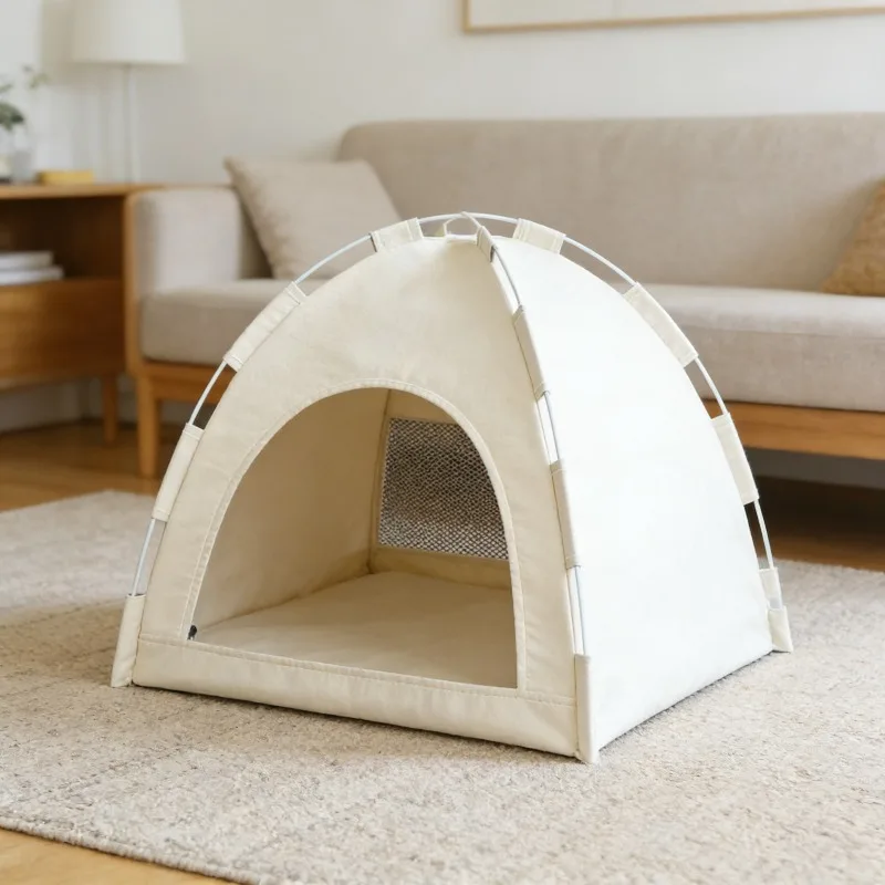 Best Seller Pet House for Cats Indoor Cozy Cat Pet Bed House with Soft Plush Mattress for Home