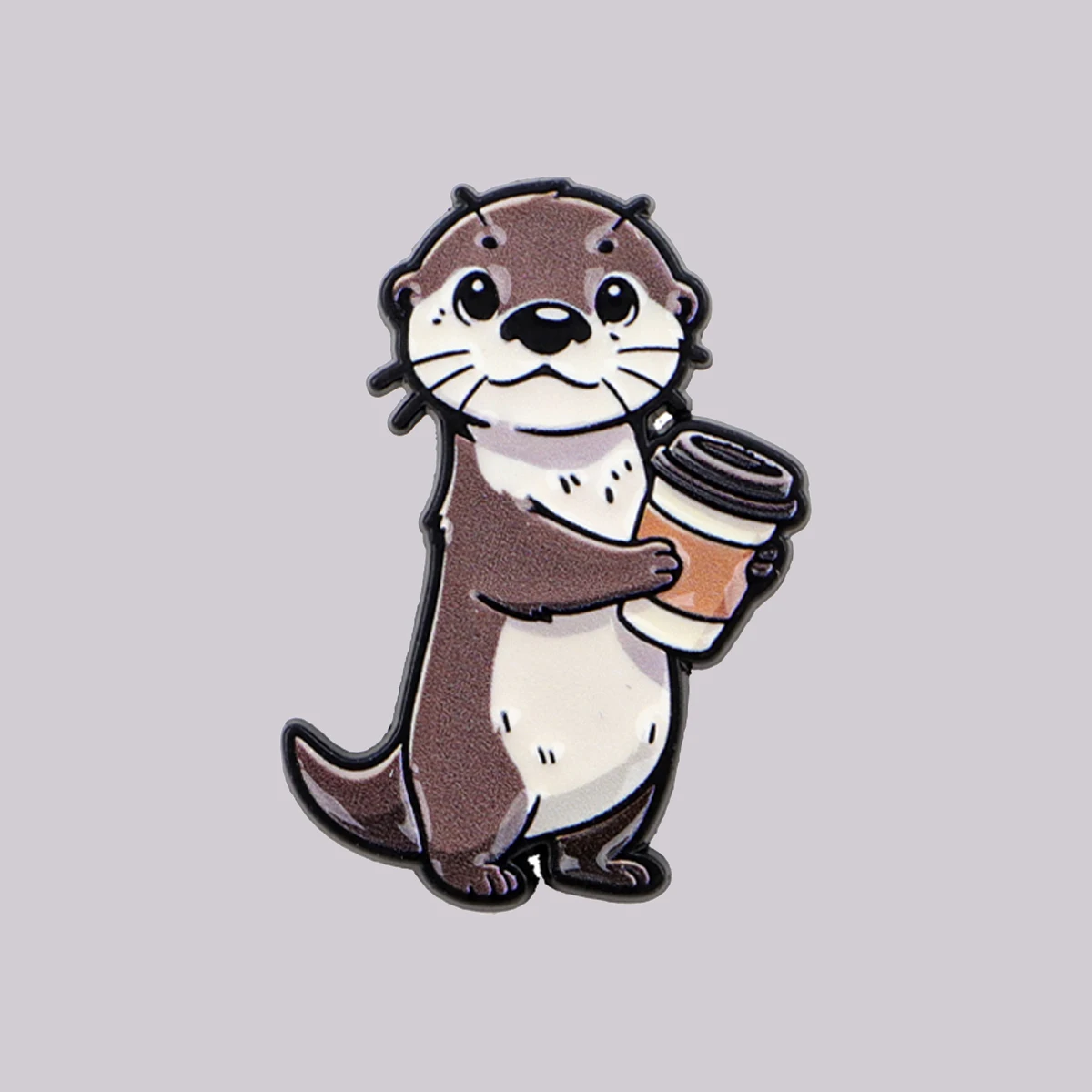 Otter-Kaffee-Emaille-Pin, niedliche Brosche, Anstecknadel, Abzeichen für Rucksack, Kleidung, Accessoires, Tierschmuck, Freunde-Geschenke