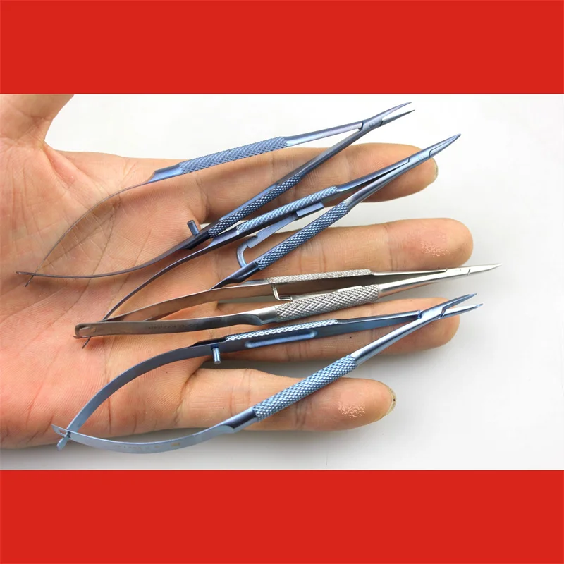 

Admiralty Medical Microscopic Eye Needle Holder Double Eyelid Mesh De-Strabismus Self-locking Hook Type Needle Holder Ophthalmic