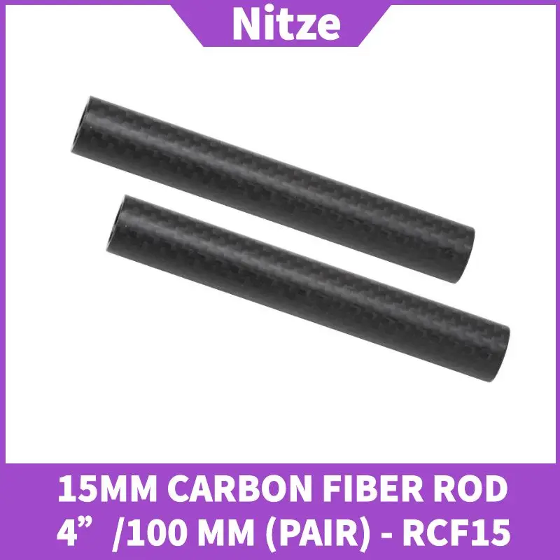 NITZE 15MM CARBON FIBER ROD 4”/100 MM (PAIR) - RCF15-100