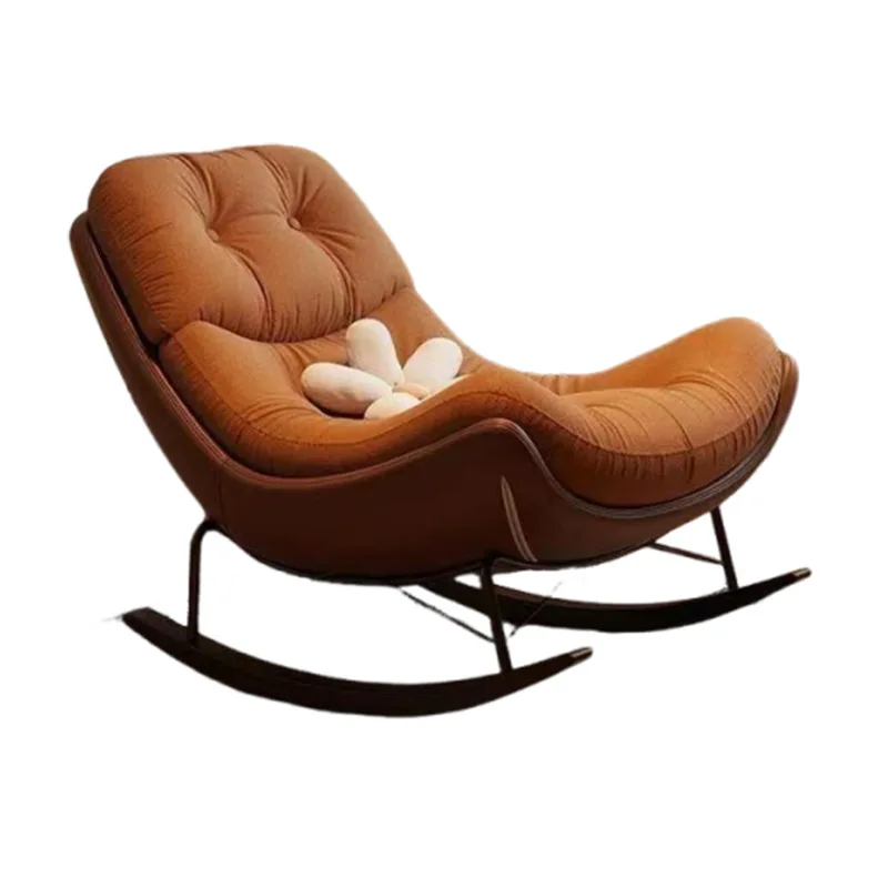 Rocking Chair, Luxury Balcony Home Living Room Lazy Moon Chair, French Style Recliner for Nap, Indoor Outdoor Relaxation