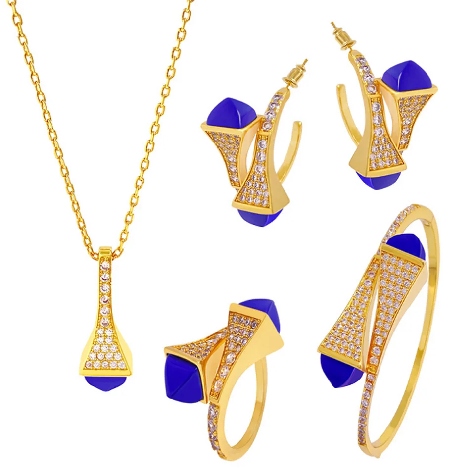 zlxgirl Famous Brand Flowers Luxury African Dubai Jewelry Sets For Women Wedding Party Zircon Wedding Bridal Jewellery Set