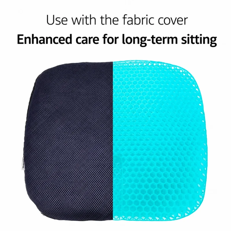 45x42cm Double Thick Gel Seat Cushion Honeycomb Design with Non-Slip Cover for General Motors Increased Breathability Cooling Pa image 6
