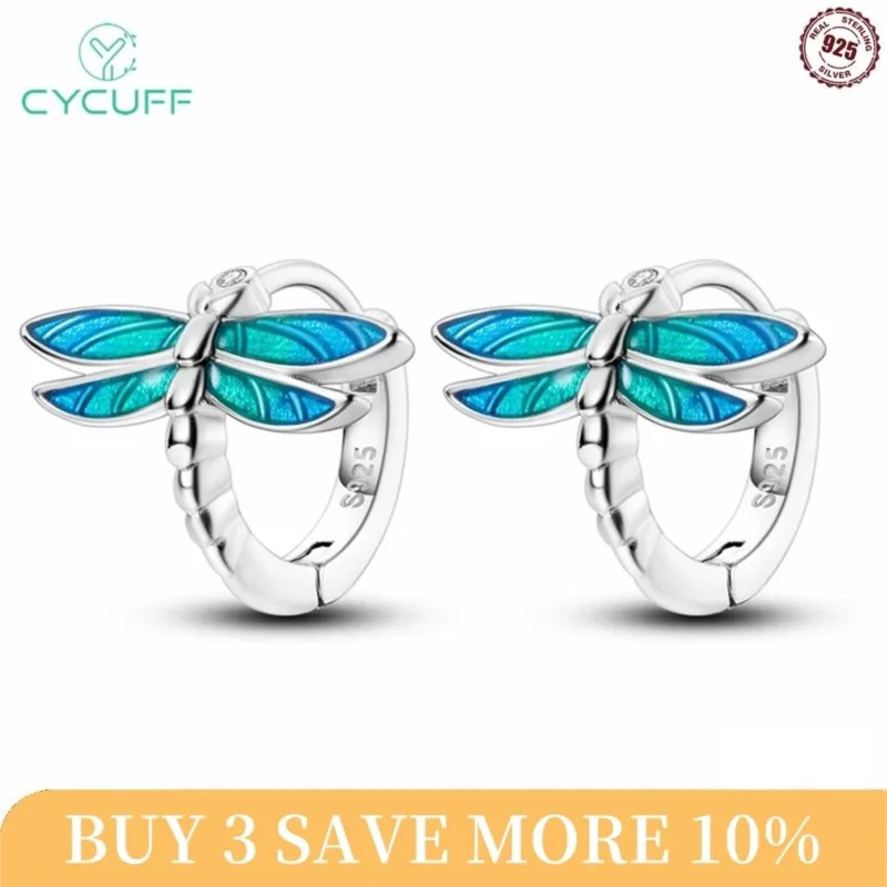 CYCUFF Dragonfly Stud Earrings for Women 925 Sterling Silver Ear Studs Silver Fashion Jewelry For Party Wedding Engagemen Gift